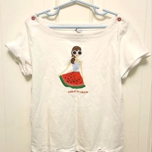 Janie and Jack tshirt with cute watermelon girl